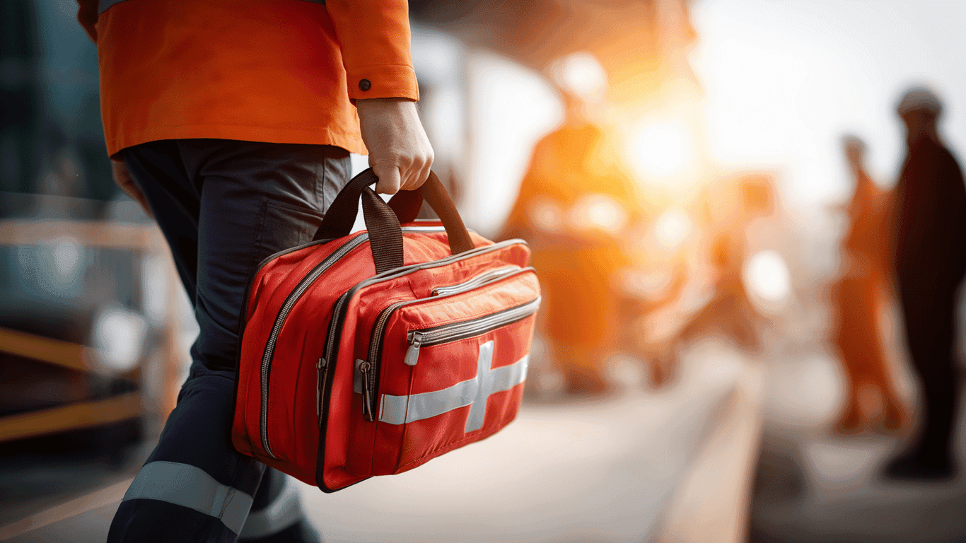 Ambulanspersonal med utrustning (AI)